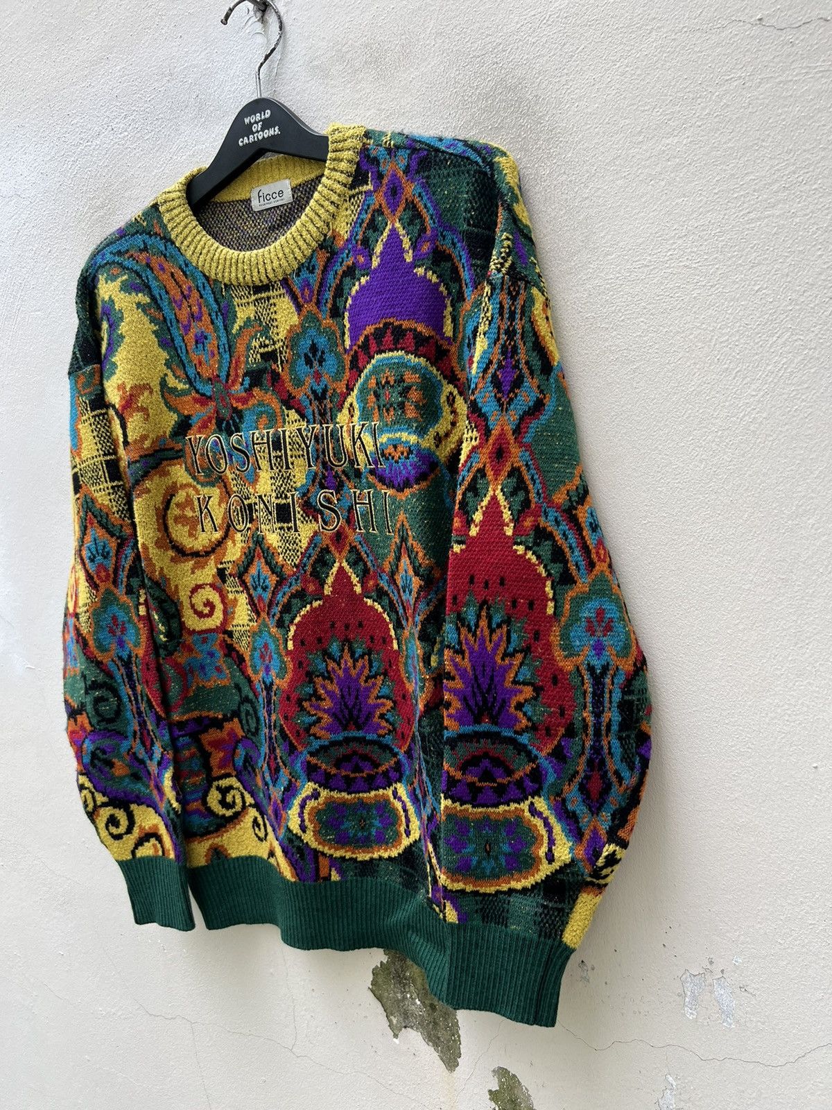 Vintage × Yoshiyuki Konishi Vintage Yoshiyuki Konishi Japan Psychedelic Wool Knitwear Size US L / EU 52-54 / 3 - 4 Thumbnail