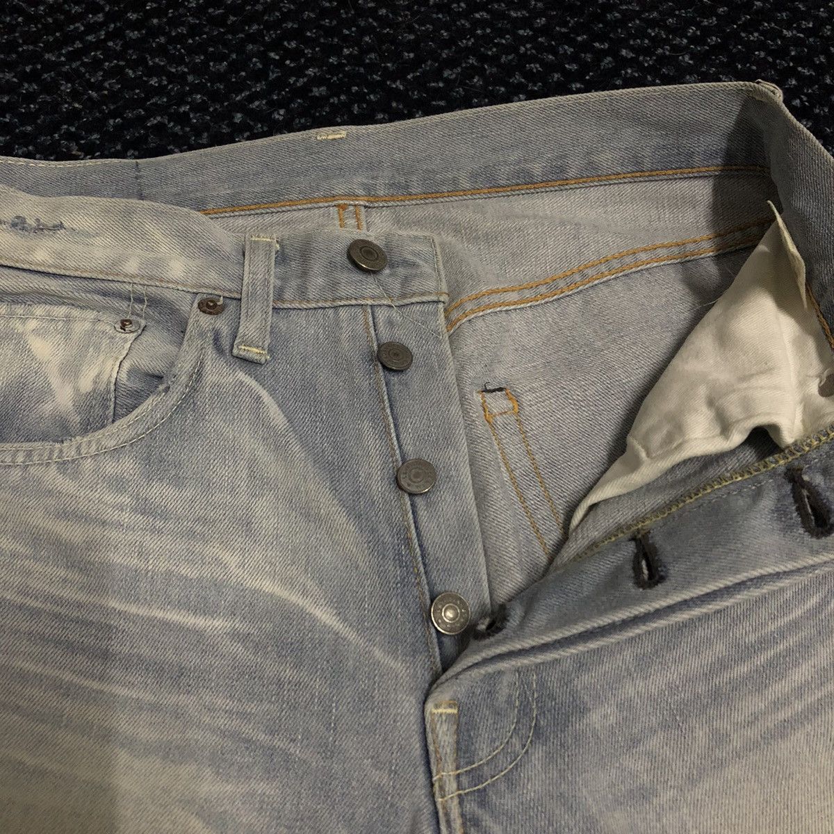 Levi's Levi’s LVC Selvedge Distressed Indigo Dye Lot 66501 Size US 28 / EU 44 - 4 Thumbnail