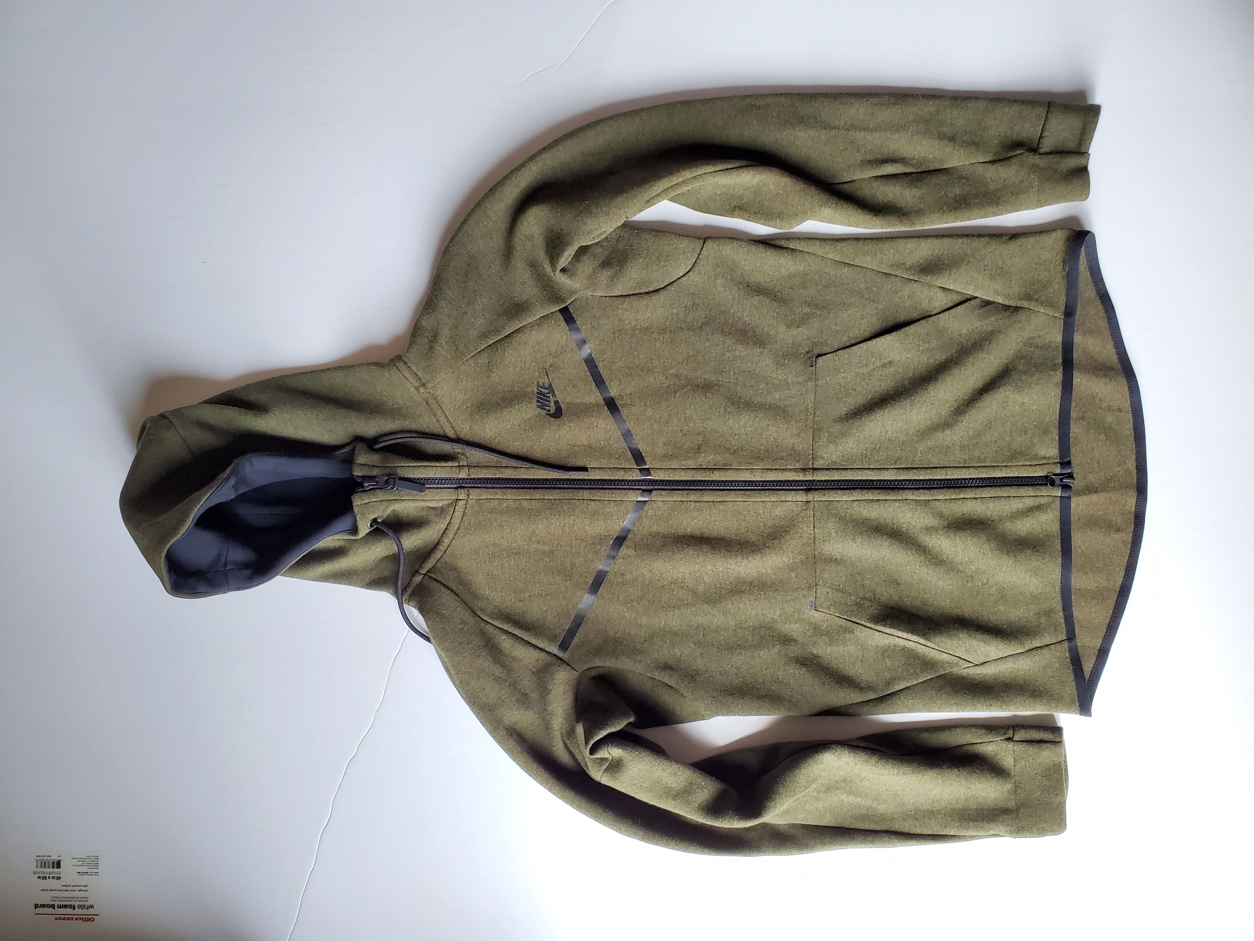 Pre-owned Nike Tech Fleece Windrunner Olive Zip Up Hoodie Size Small
