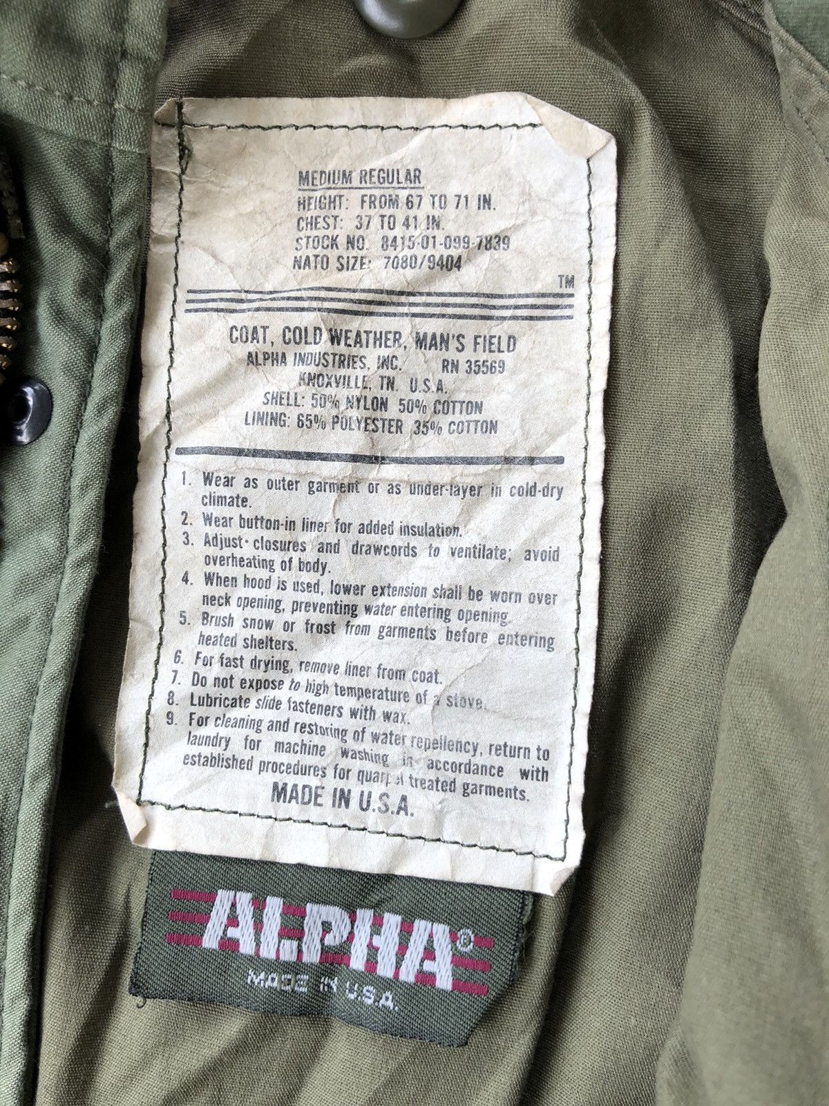 Alpha Industries RARE🔥OG Alpha Industry 🇺🇸 Vietnam War M-65 Field Jacket Size US XL / EU 56 / 4 - 6 Thumbnail
