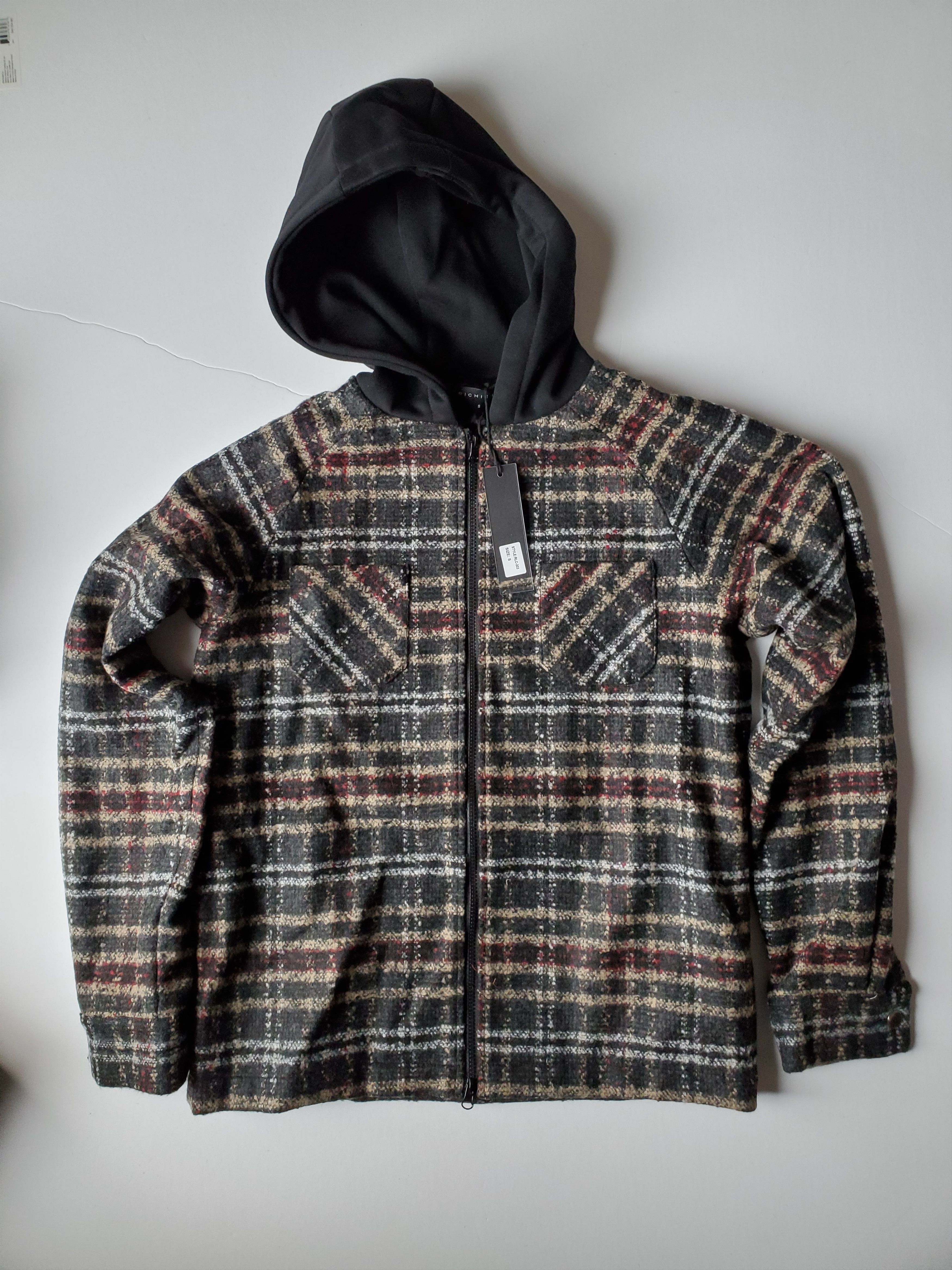 image of Richie Le Collection New Richie Le Hooded Flannel Zip Size Small, Men's