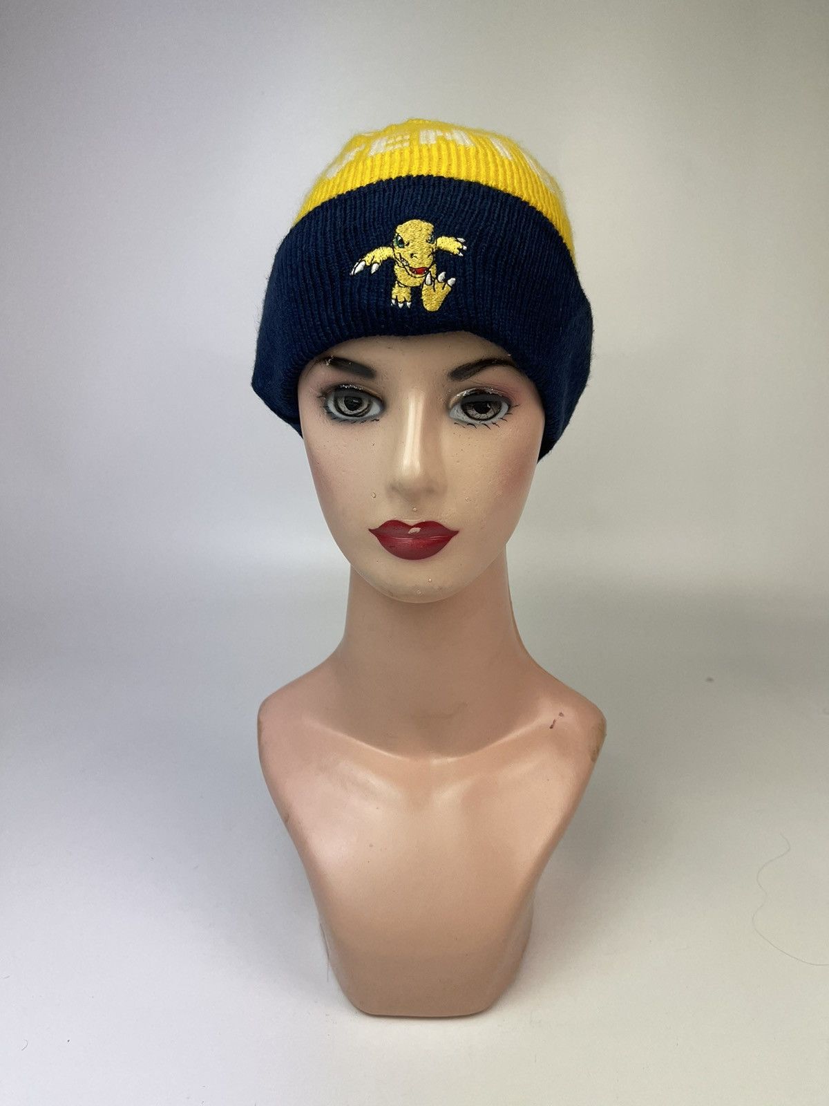 image of Digimon Beanie Hats Snow Caps in Black/Yellow, Men's