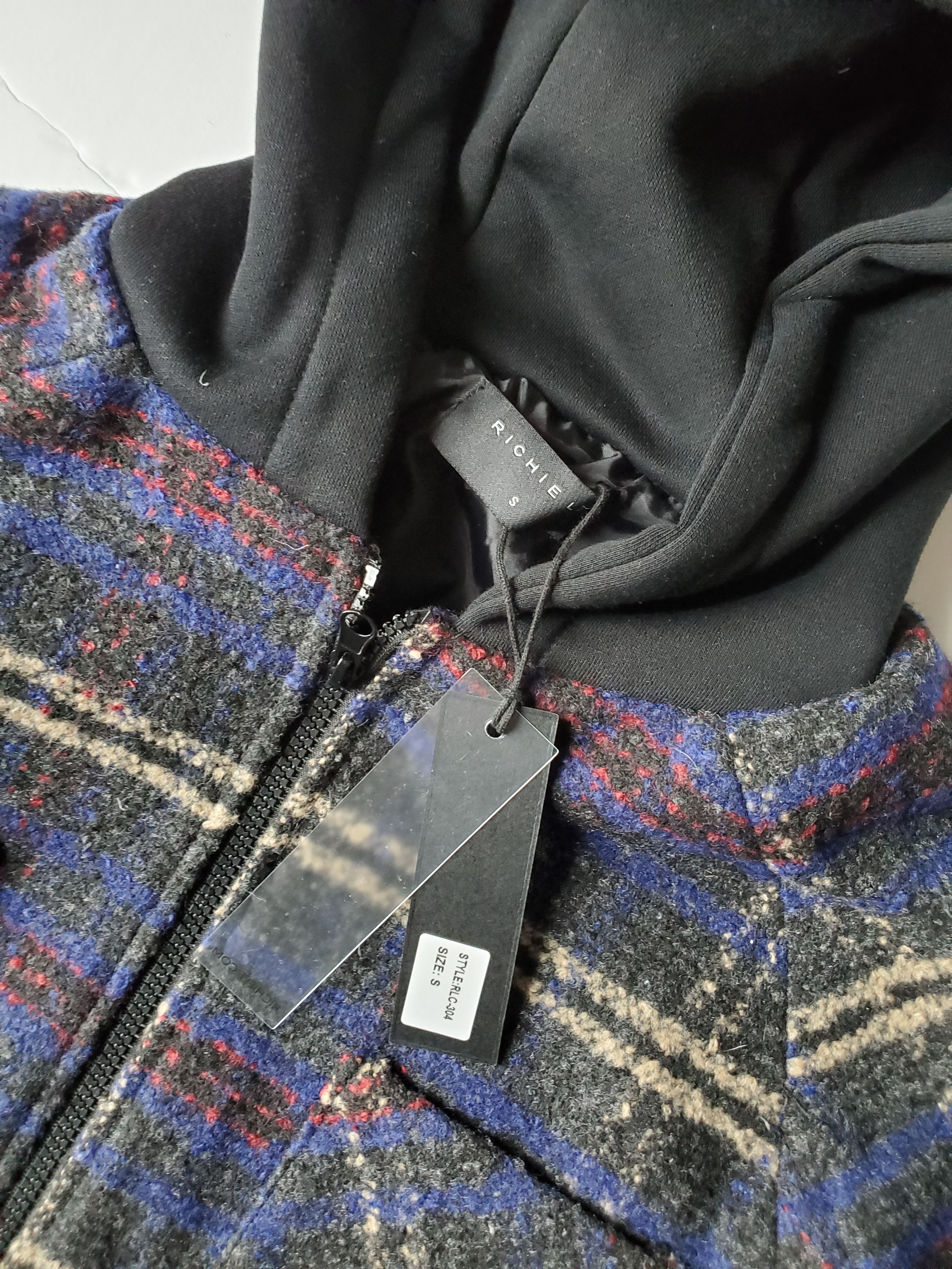 Richie Le Collection NEW Richie Le Flannel Hooded Jacket - Blue Sz Small Size US S / EU 44-46 / 1 - 2 Thumbnail