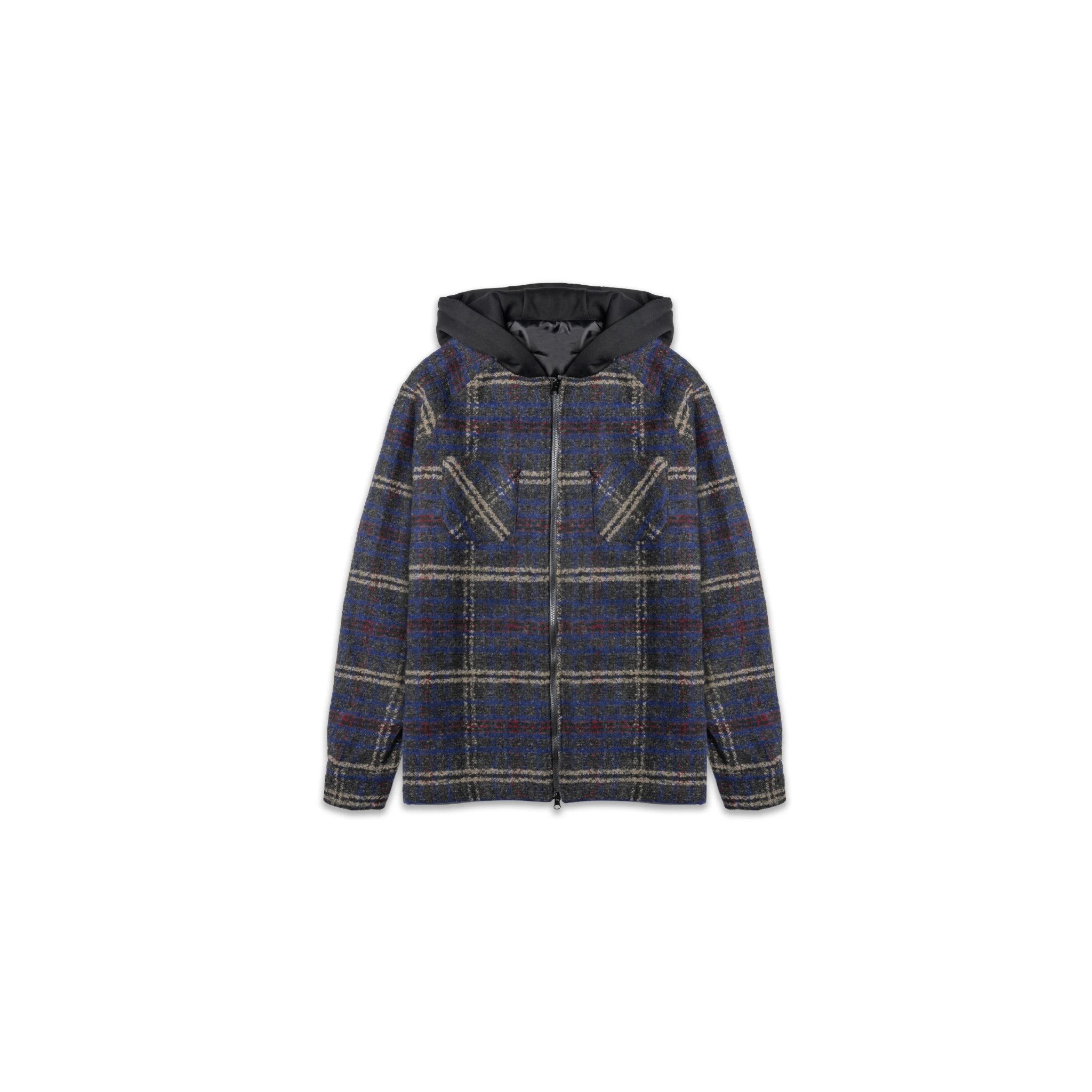 Richie Le Collection NEW Richie Le Flannel Hooded Jacket - Blue Sz Small Size US S / EU 44-46 / 1 - 3 Thumbnail