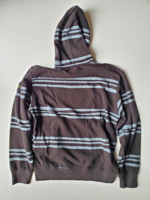 Supreme stone island warp stripe hooded sweatshirt black hot sale