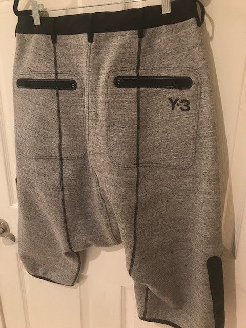 Adidas Y-3 3 Stripe Drop Crotch Tech Gray Shorts M Size US 32 / EU 48 - 4 Thumbnail