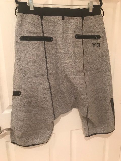 Adidas Y-3 3 Stripe Drop Crotch Tech Gray Shorts M Size US 32 / EU 48 - 3 Thumbnail