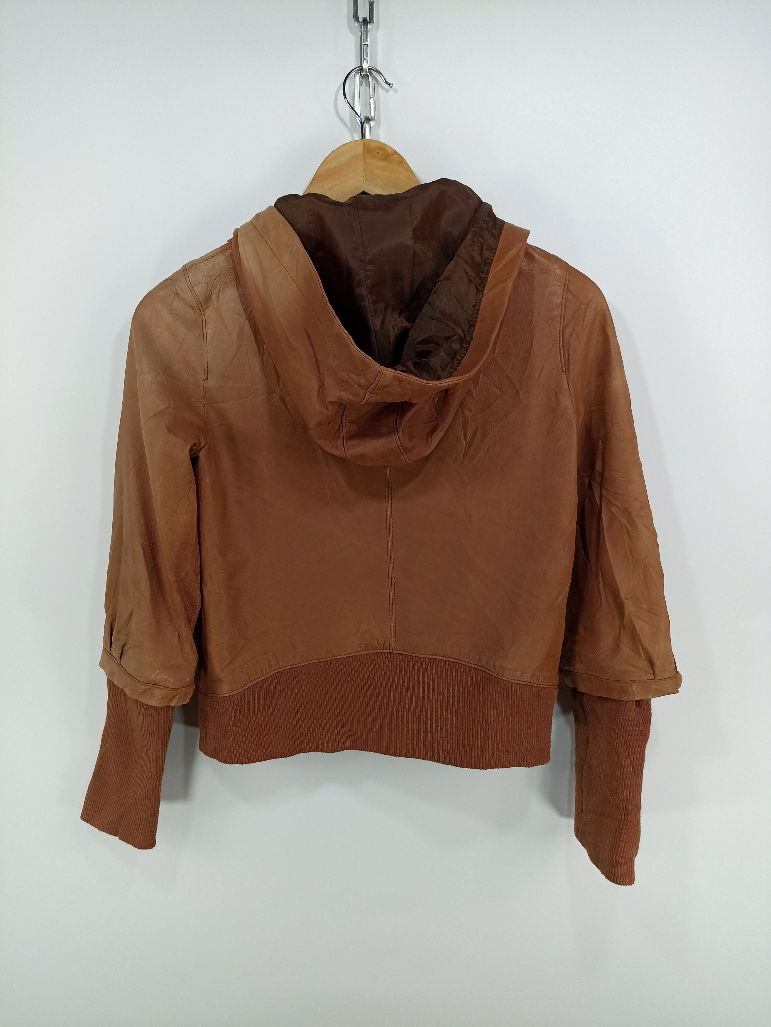 Japanese Brand × Vintage Vintage And A Leather Cropped Hooded Jacket Size M / US 6-8 / IT 42-44 - 5 Thumbnail