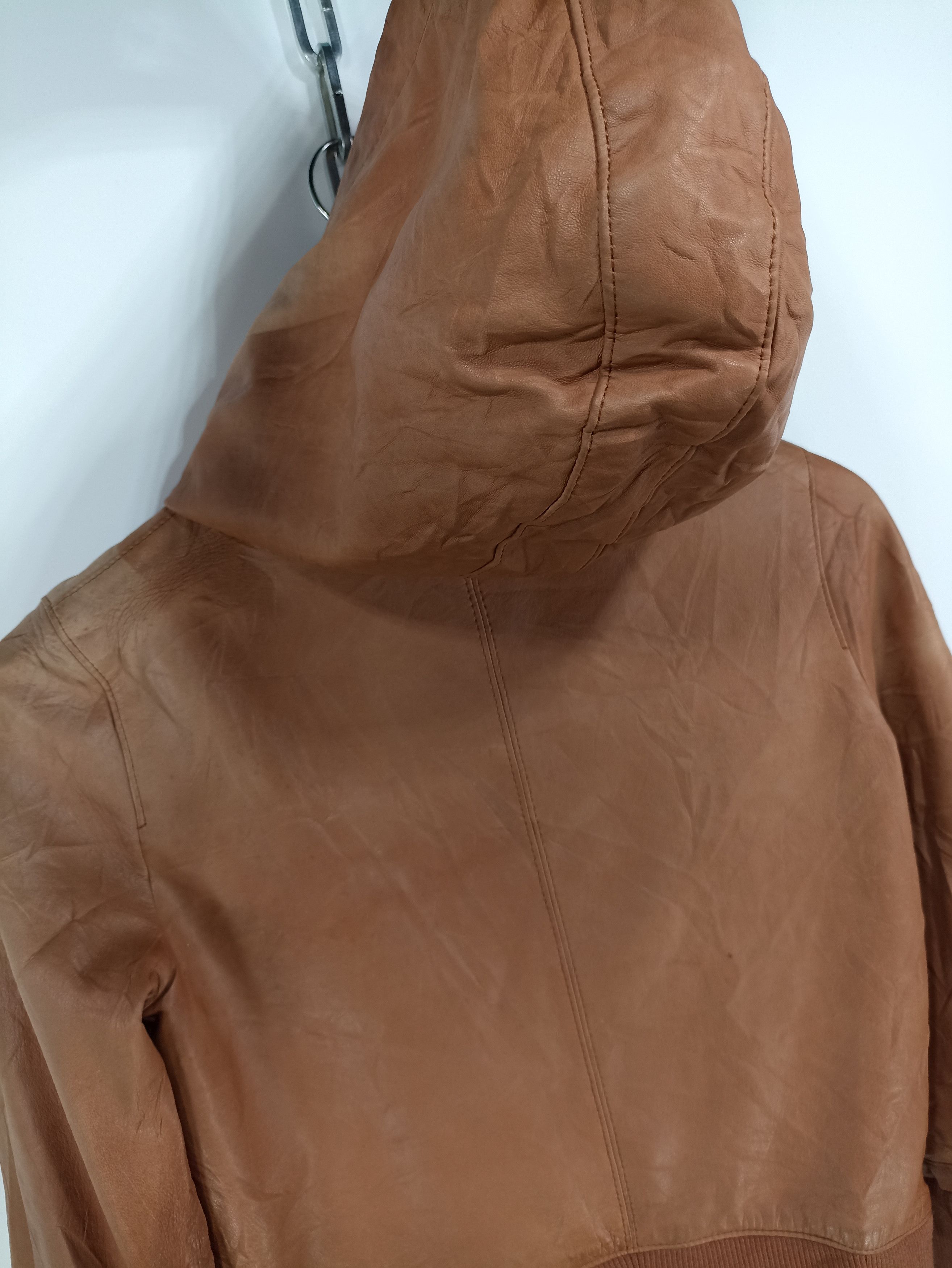 Japanese Brand × Vintage Vintage And A Leather Cropped Hooded Jacket Size M / US 6-8 / IT 42-44 - 6 Thumbnail