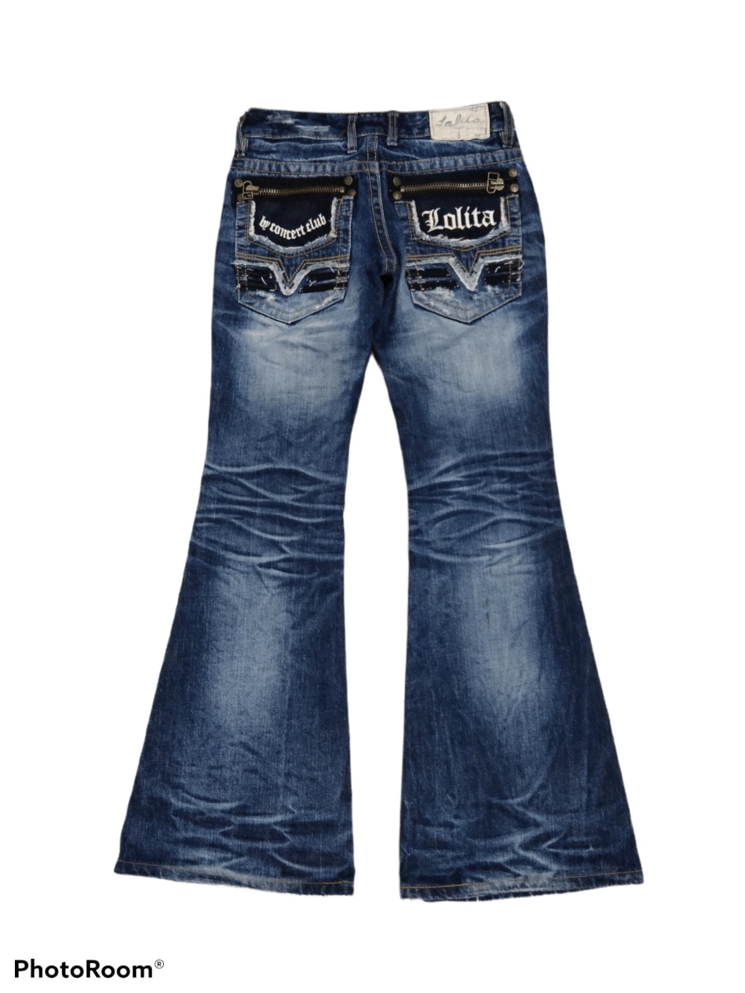 Japanese Brand TRENDING FLARED🔥DISTRESSED LOLITA DENIM PANTS Size US 27 - 2 Thumbnail