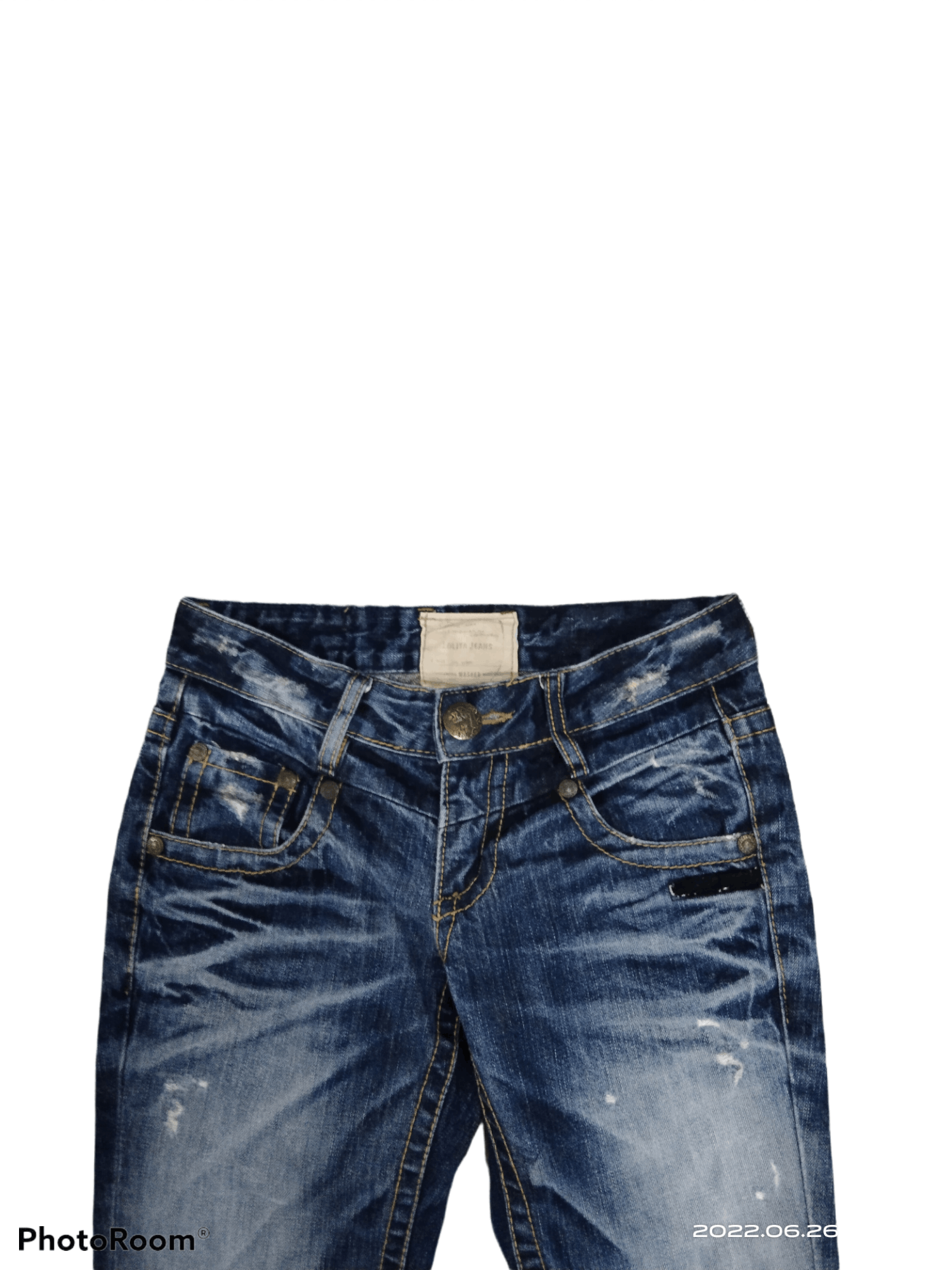Japanese Brand TRENDING FLARED🔥DISTRESSED LOLITA DENIM PANTS Size US 27 - 3 Thumbnail