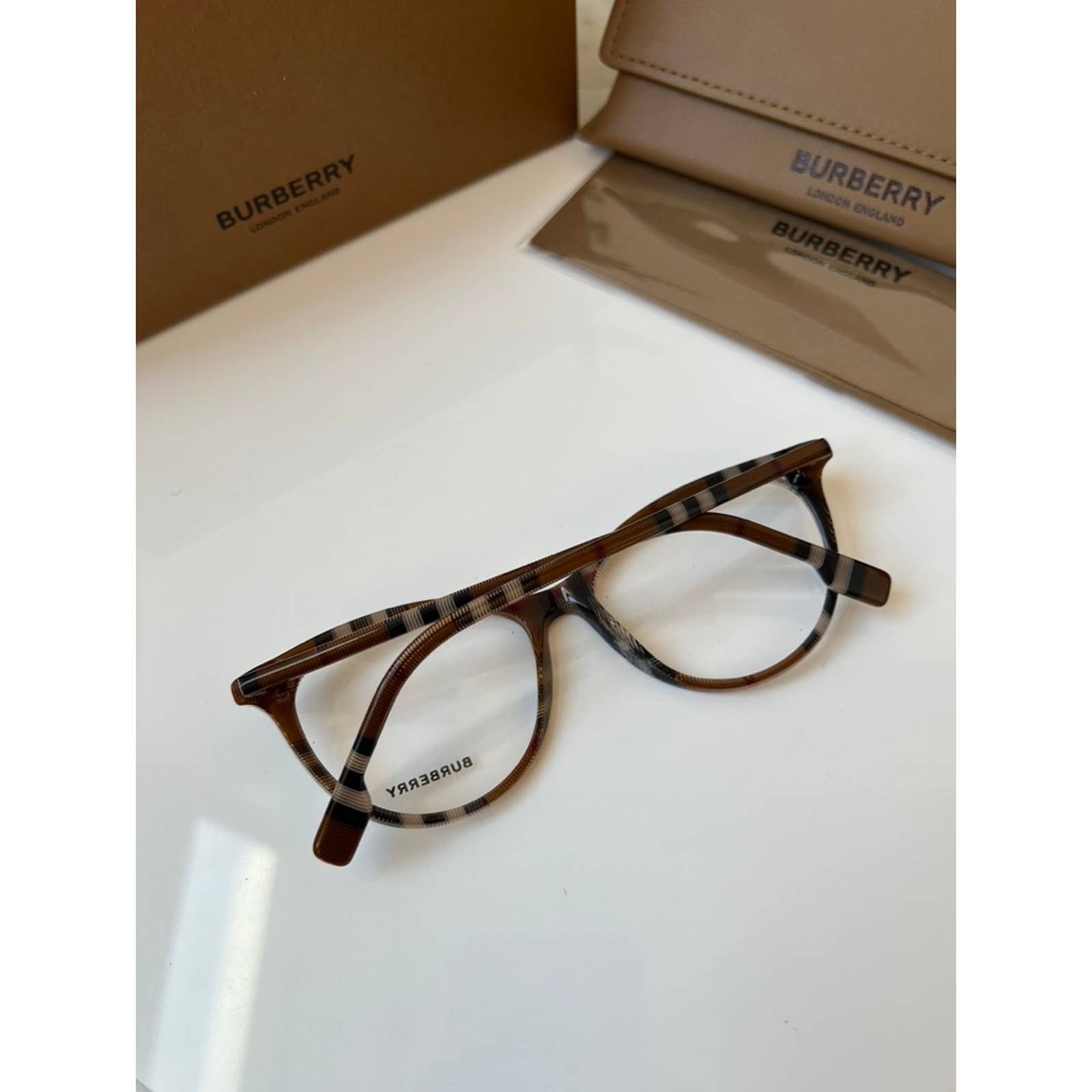 NEW Burberry BE2325 Brown Aiden Check Eyeglasses Frames