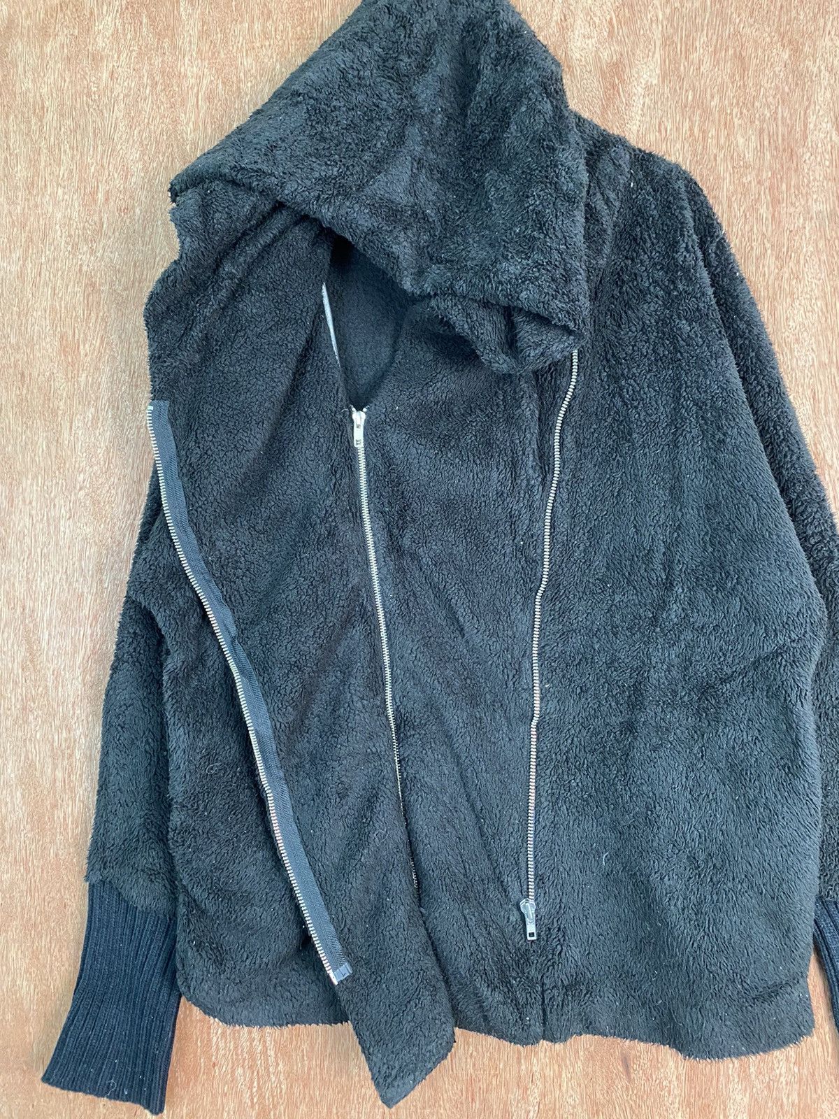 Japanese Brand DLS Jeanasis Black fleece Mohair Hooded Knit Sweaters #BB601 Size US XL / EU 56 / 4 - 2 Thumbnail