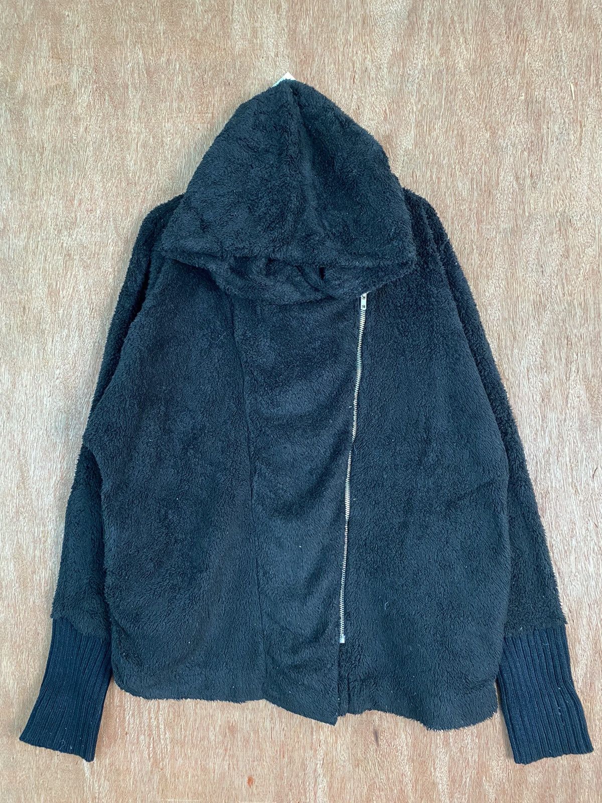 Japanese Brand DLS Jeanasis Black fleece Mohair Hooded Knit Sweaters #BB601 Size US XL / EU 56 / 4 - 1 Thumbnail