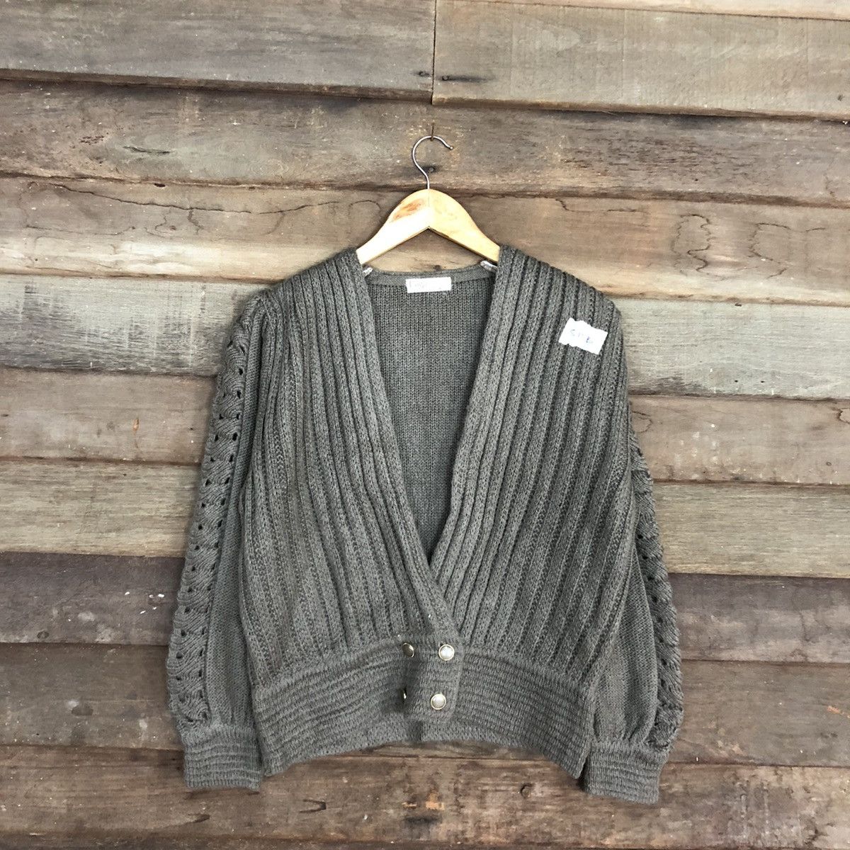 Aran Isles Knitwear Lagu Brown cable aran isle Knit Cardigan #515B Size M / US 6-8 / IT 42-44 - 3 Thumbnail