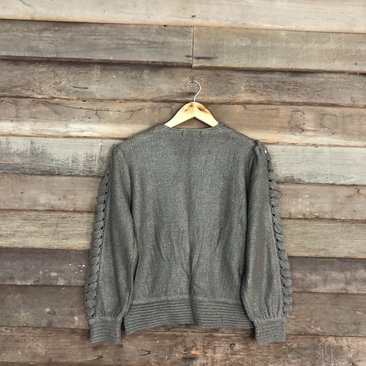 Aran Isles Knitwear Lagu Brown cable aran isle Knit Cardigan #515B Size M / US 6-8 / IT 42-44 - 12 Thumbnail