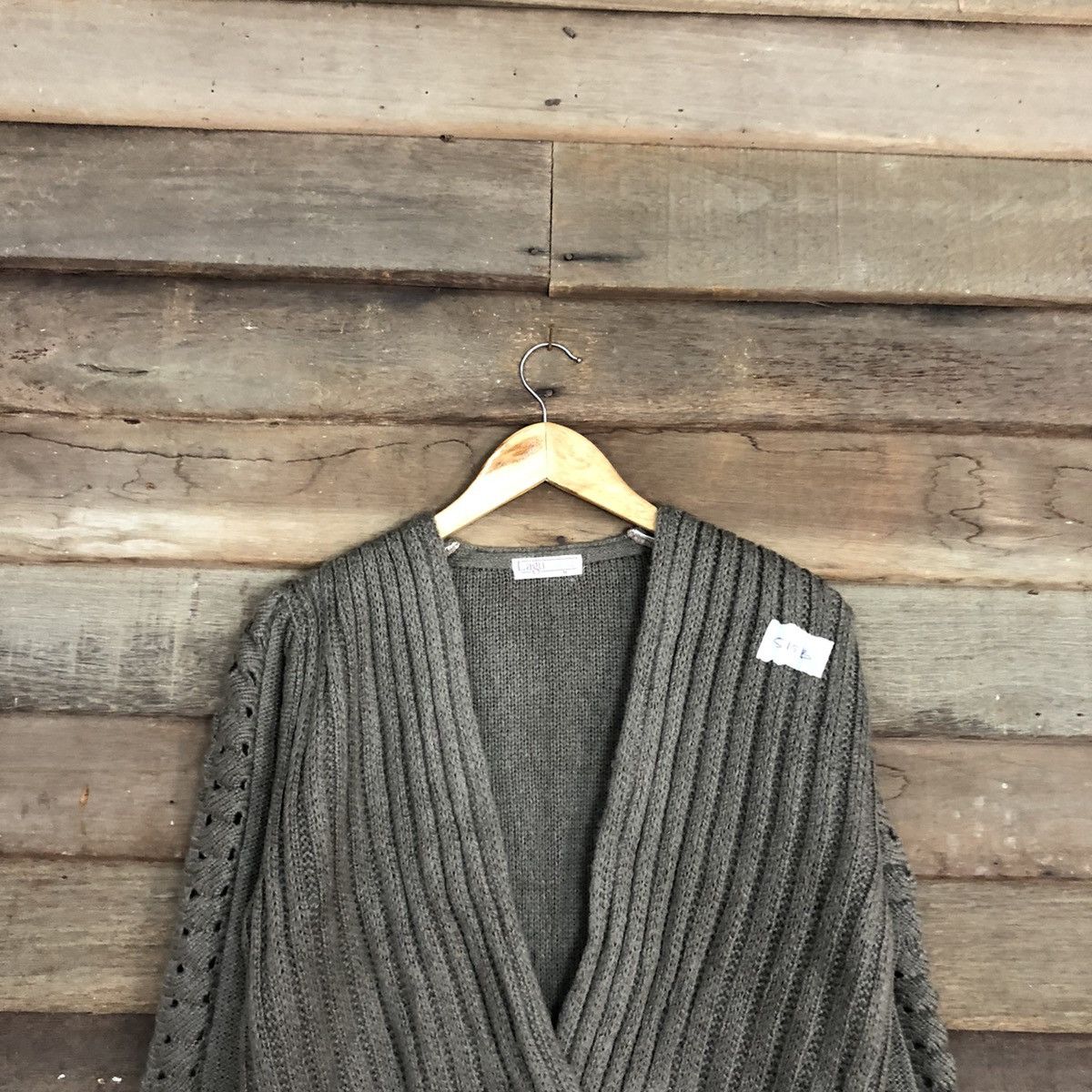 Aran Isles Knitwear Lagu Brown cable aran isle Knit Cardigan #515B Size M / US 6-8 / IT 42-44 - 9 Thumbnail
