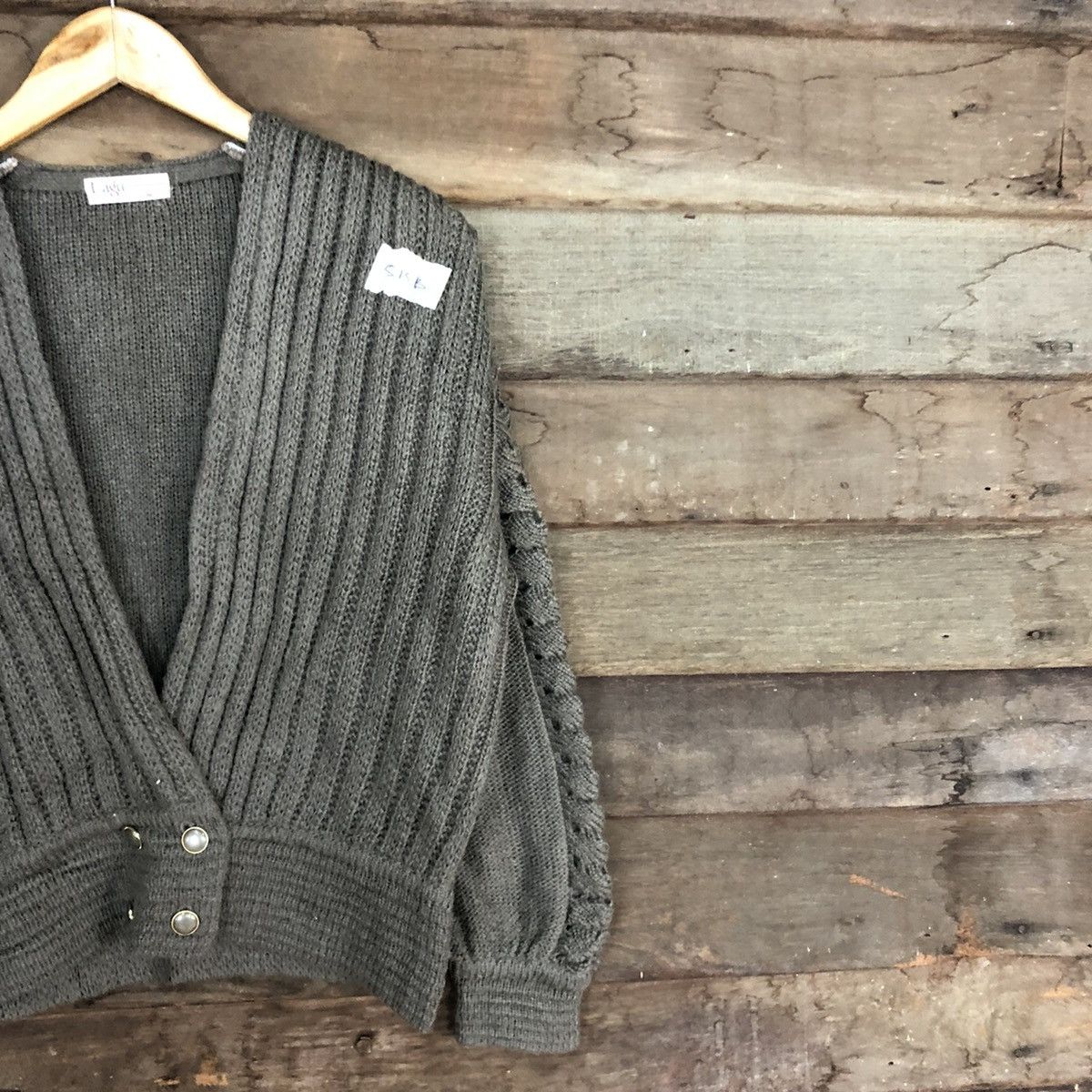 Aran Isles Knitwear Lagu Brown cable aran isle Knit Cardigan #515B Size M / US 6-8 / IT 42-44 - 5 Thumbnail