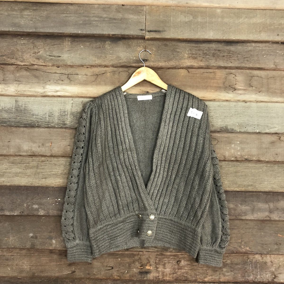 Aran Isles Knitwear Lagu Brown cable aran isle Knit Cardigan #515B Size M / US 6-8 / IT 42-44 - 1 Thumbnail