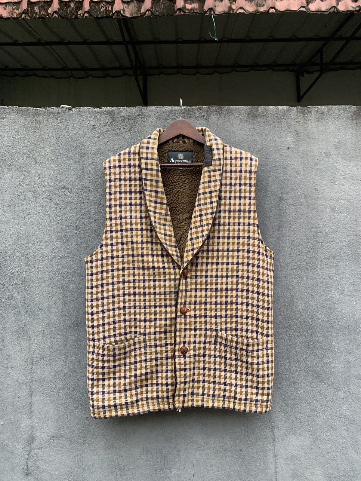 Aquascutum 👹AQUASCHTUM OVERSIZED FLEECE LINED SLEEVELESS JACKET Size US XL / EU 56 / 4 - 1 Thumbnail