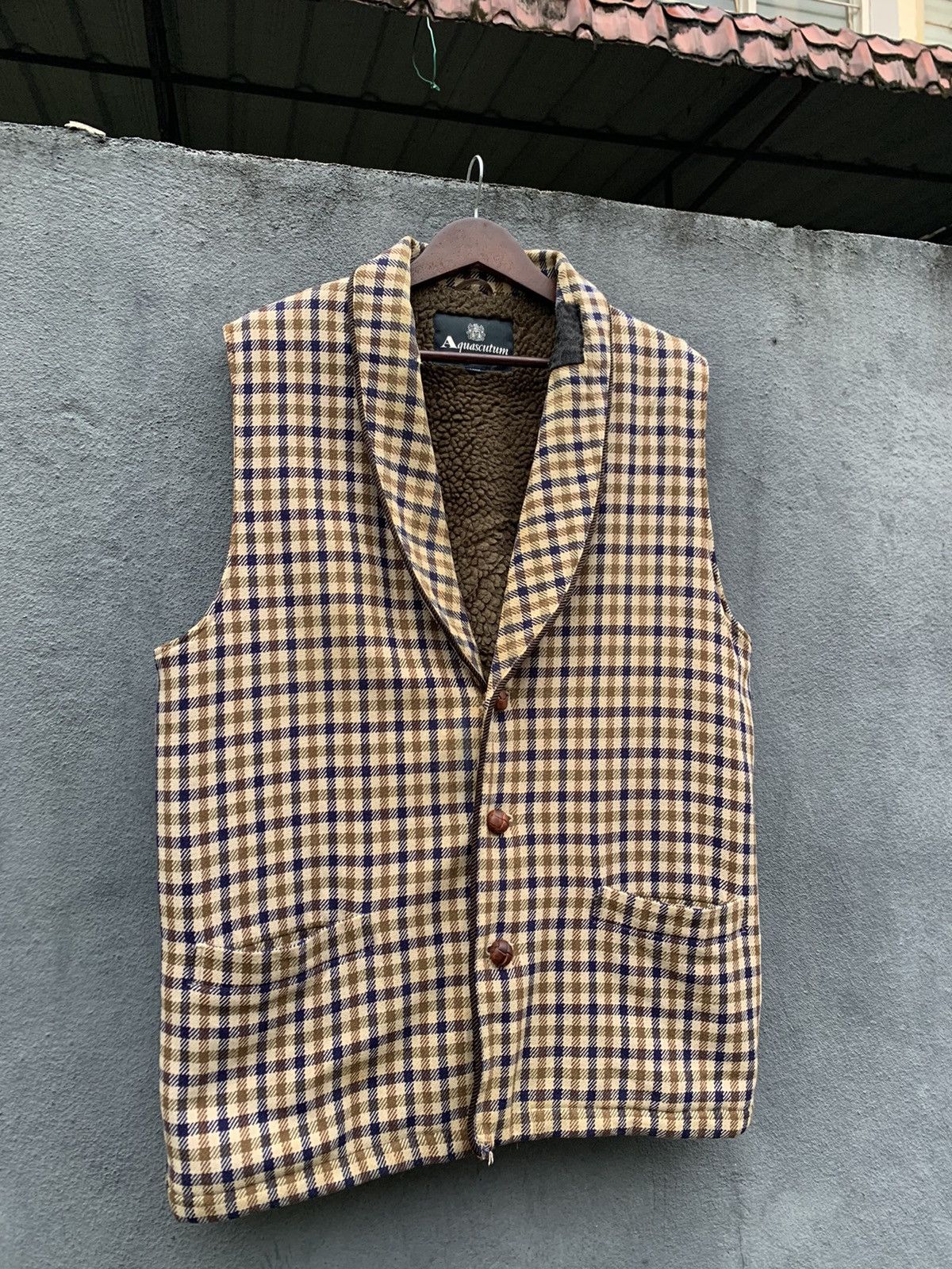 Aquascutum 👹AQUASCHTUM OVERSIZED FLEECE LINED SLEEVELESS JACKET Size US XL / EU 56 / 4 - 2 Thumbnail