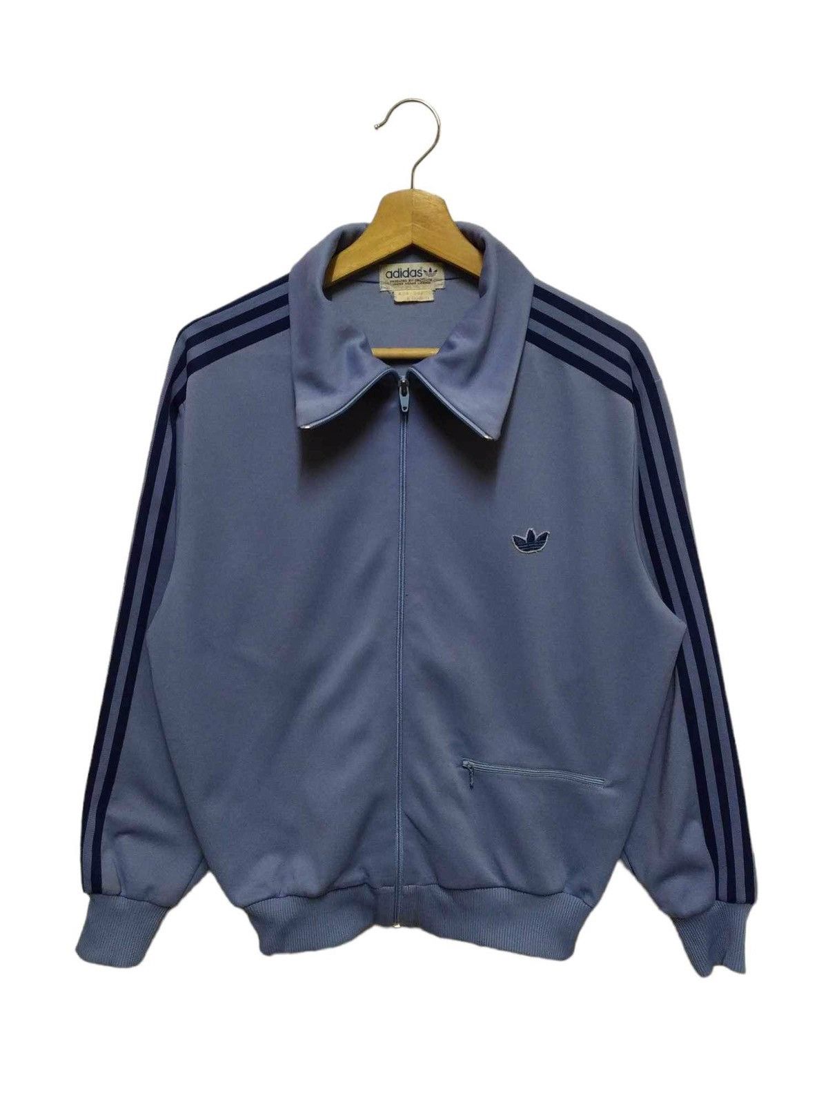 Adidas Vintage Blouson Polyester Blue 70s Descente ADA-06F Sweater Size US M / EU 48-50 / 2 - 1 Thumbnail