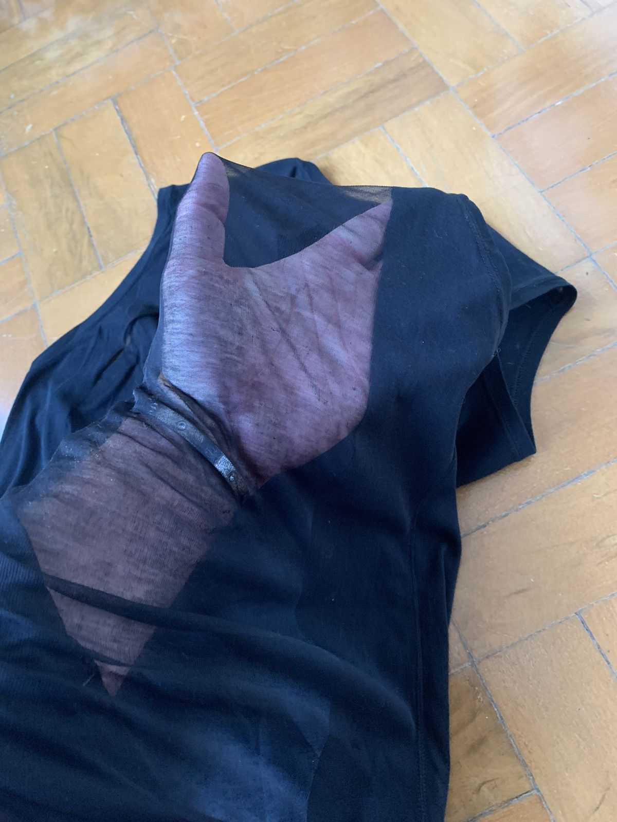 Julius Japan Made Black Elongated Tank With Semi Sheer Back Panel Size US M / EU 48-50 / 2 - 10 Thumbnail