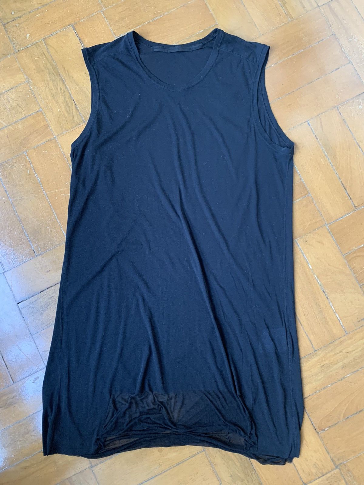 Julius Japan Made Black Elongated Tank With Semi Sheer Back Panel Size US M / EU 48-50 / 2 - 2 Thumbnail