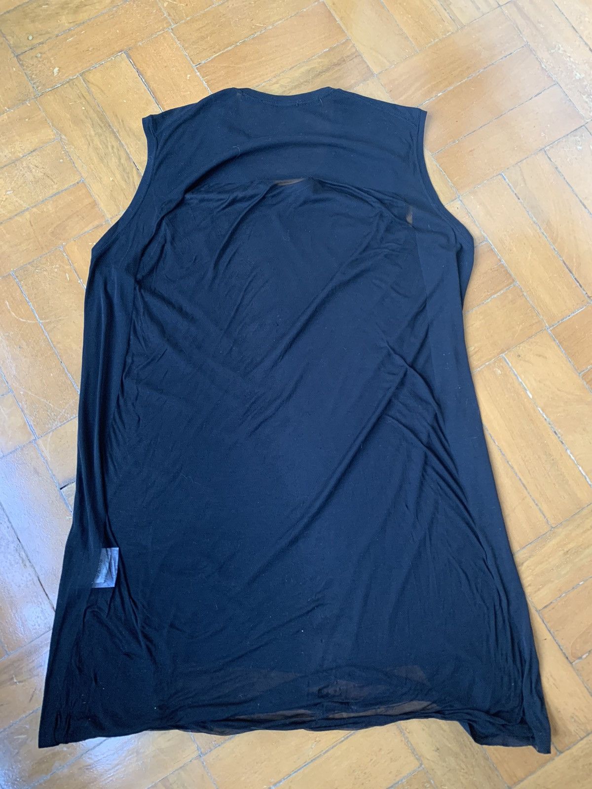 Julius Japan Made Black Elongated Tank With Semi Sheer Back Panel Size US M / EU 48-50 / 2 - 7 Thumbnail