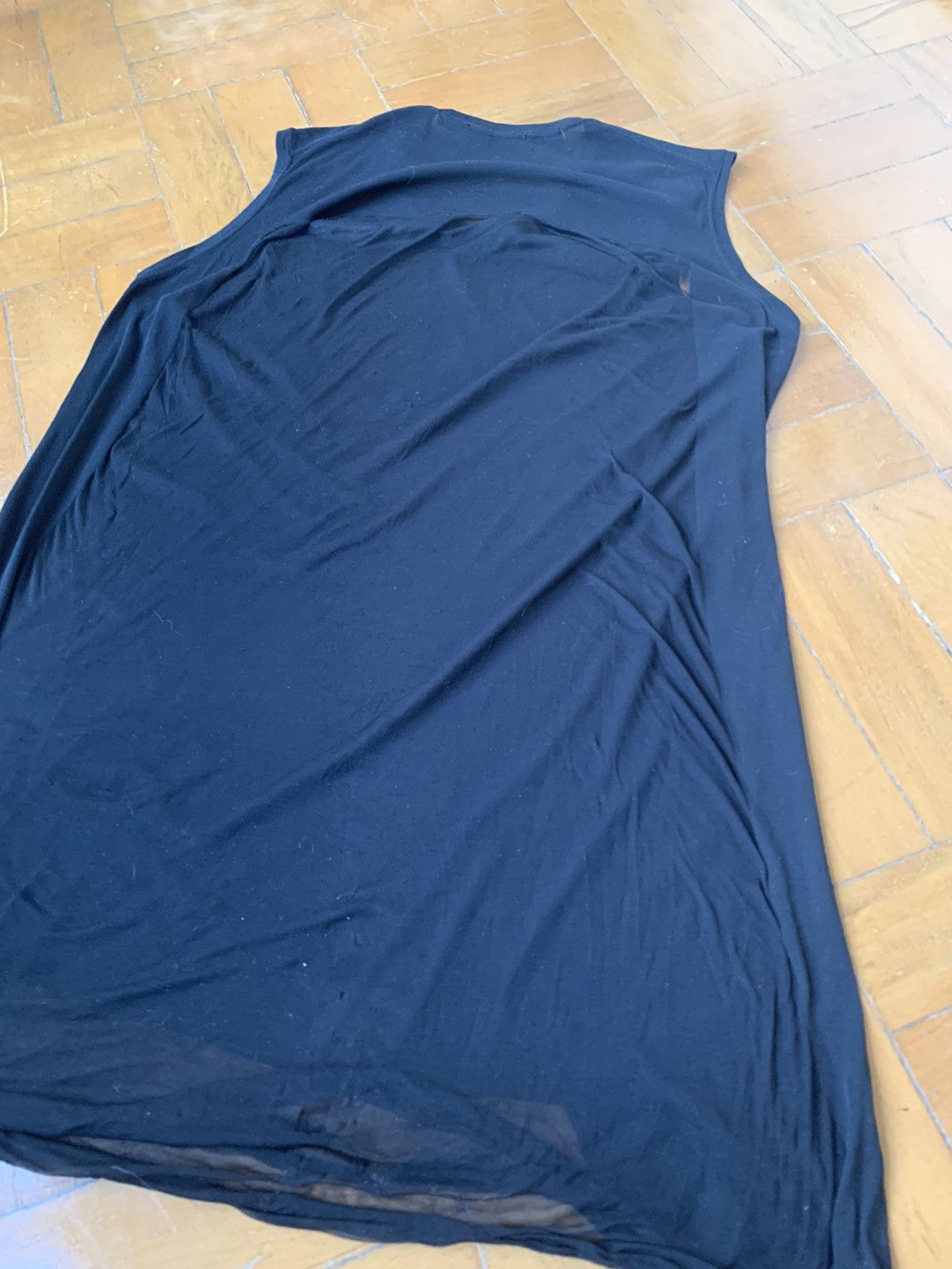 Julius Japan Made Black Elongated Tank With Semi Sheer Back Panel Size US M / EU 48-50 / 2 - 8 Thumbnail