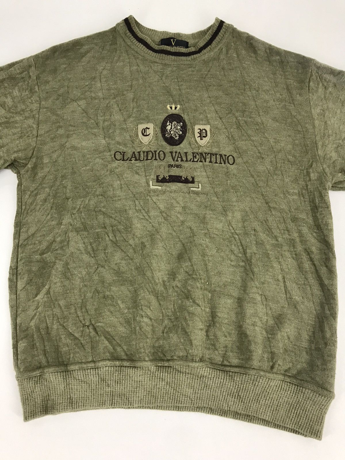 Vintage Claudio Valentino Paris Knitwear Sweatshirt Pull Over Size US M / EU 48-50 / 2 - 2 Thumbnail