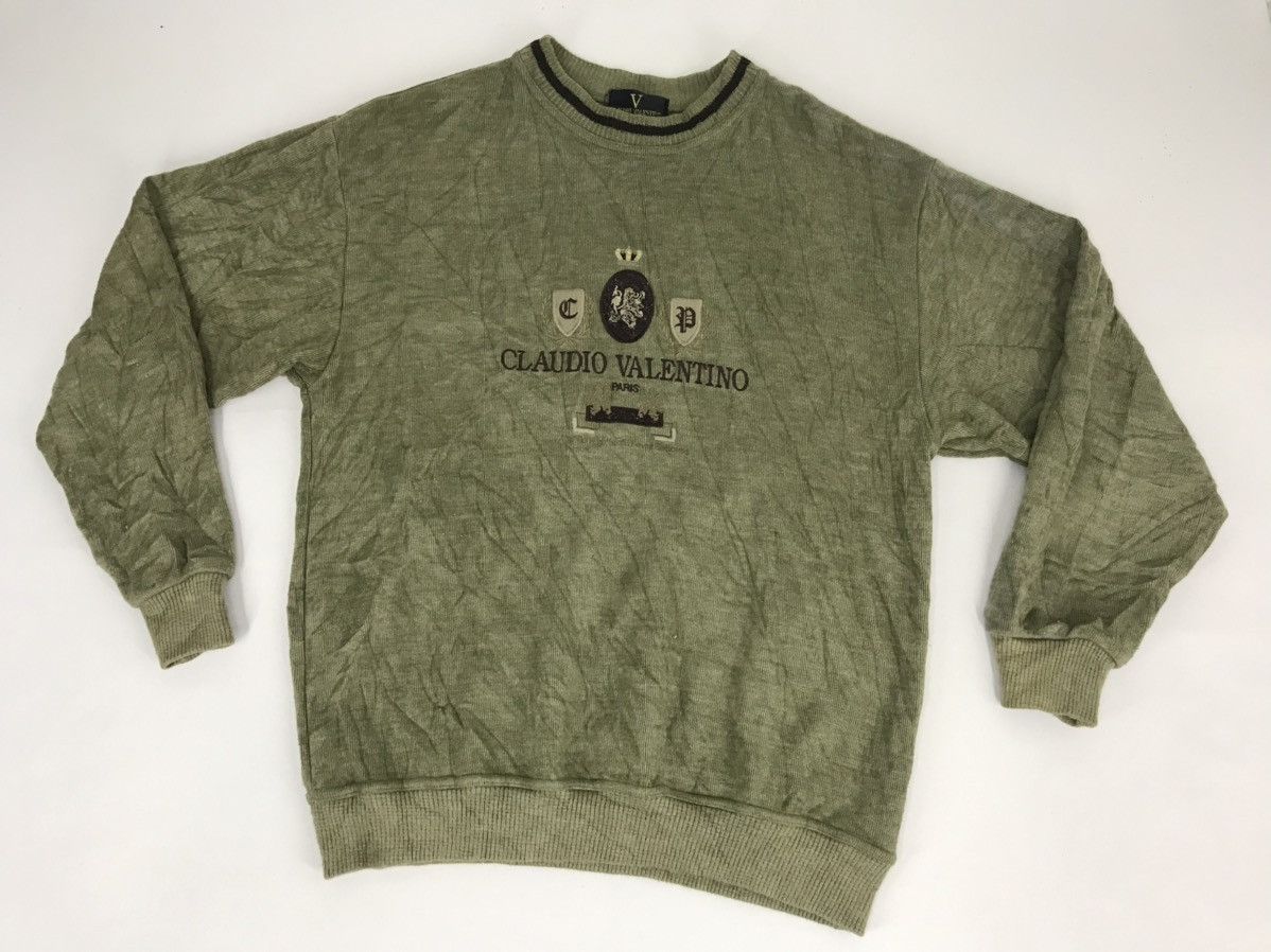 Vintage Claudio Valentino Paris Knitwear Sweatshirt Pull Over Size US M / EU 48-50 / 2 - 1 Thumbnail