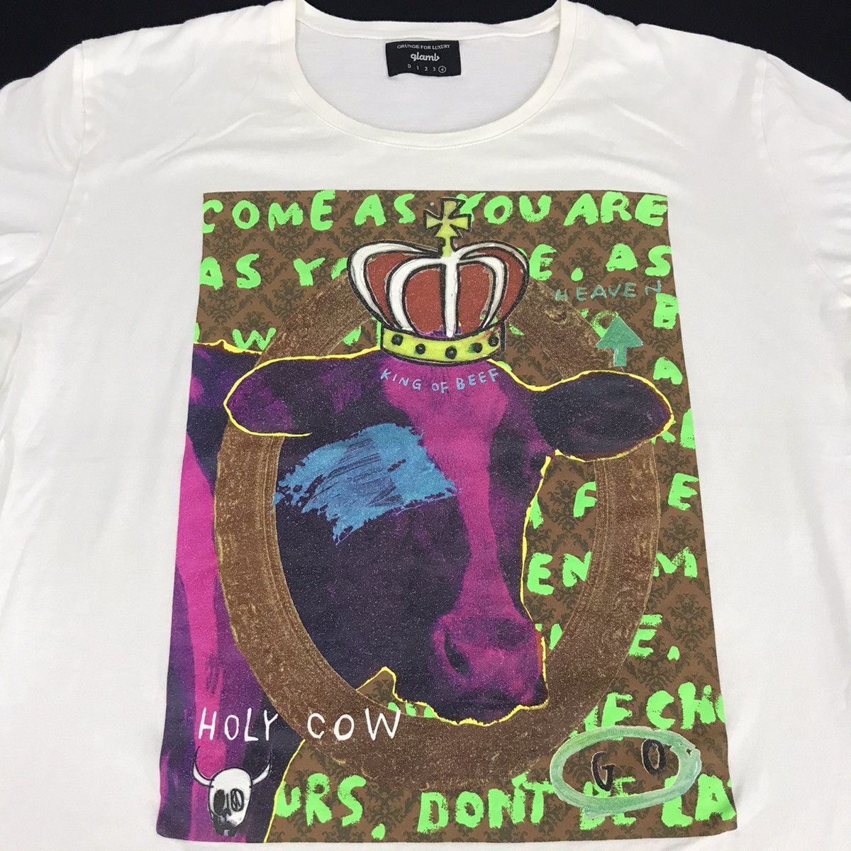 Japanese Brand Glamb Grunge For Luxury Come As You Are Big Cow Art Tee Size XL / US 12-14 / IT 48-50 - 3 Thumbnail