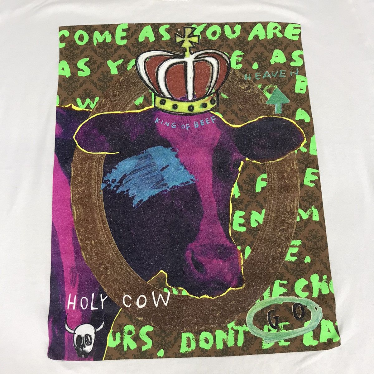 Japanese Brand Glamb Grunge For Luxury Come As You Are Big Cow Art Tee Size XL / US 12-14 / IT 48-50 - 2 Thumbnail