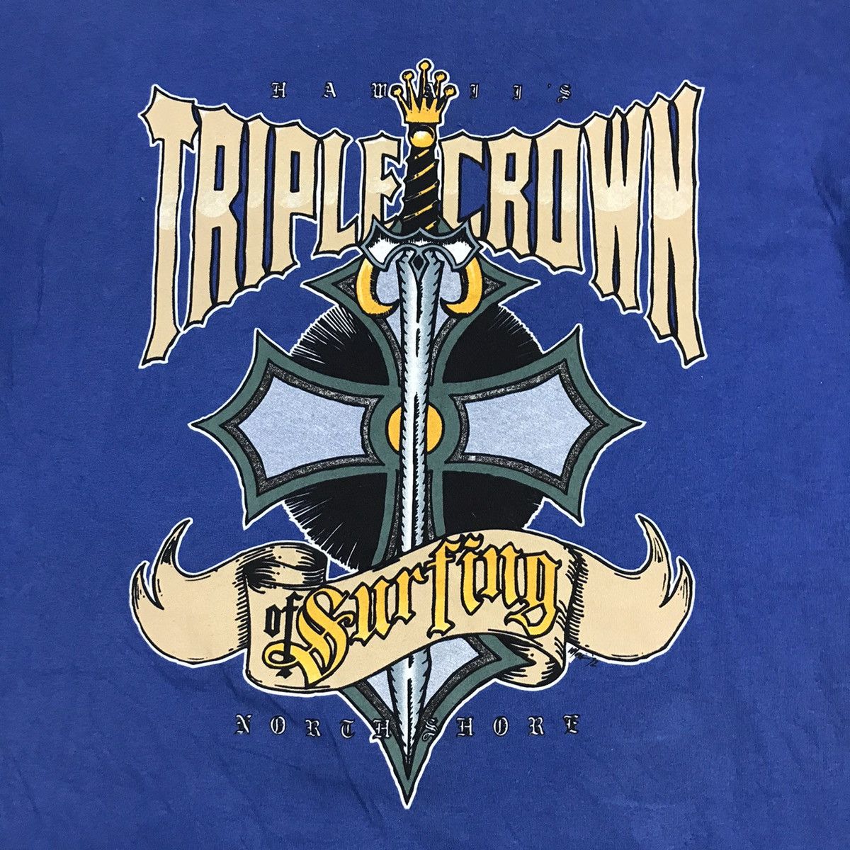 Hanes Vtg 90s Hawaii Triple Crown Of Surfing Northshore Screen Size US L / EU 52-54 / 3 - 2 Thumbnail