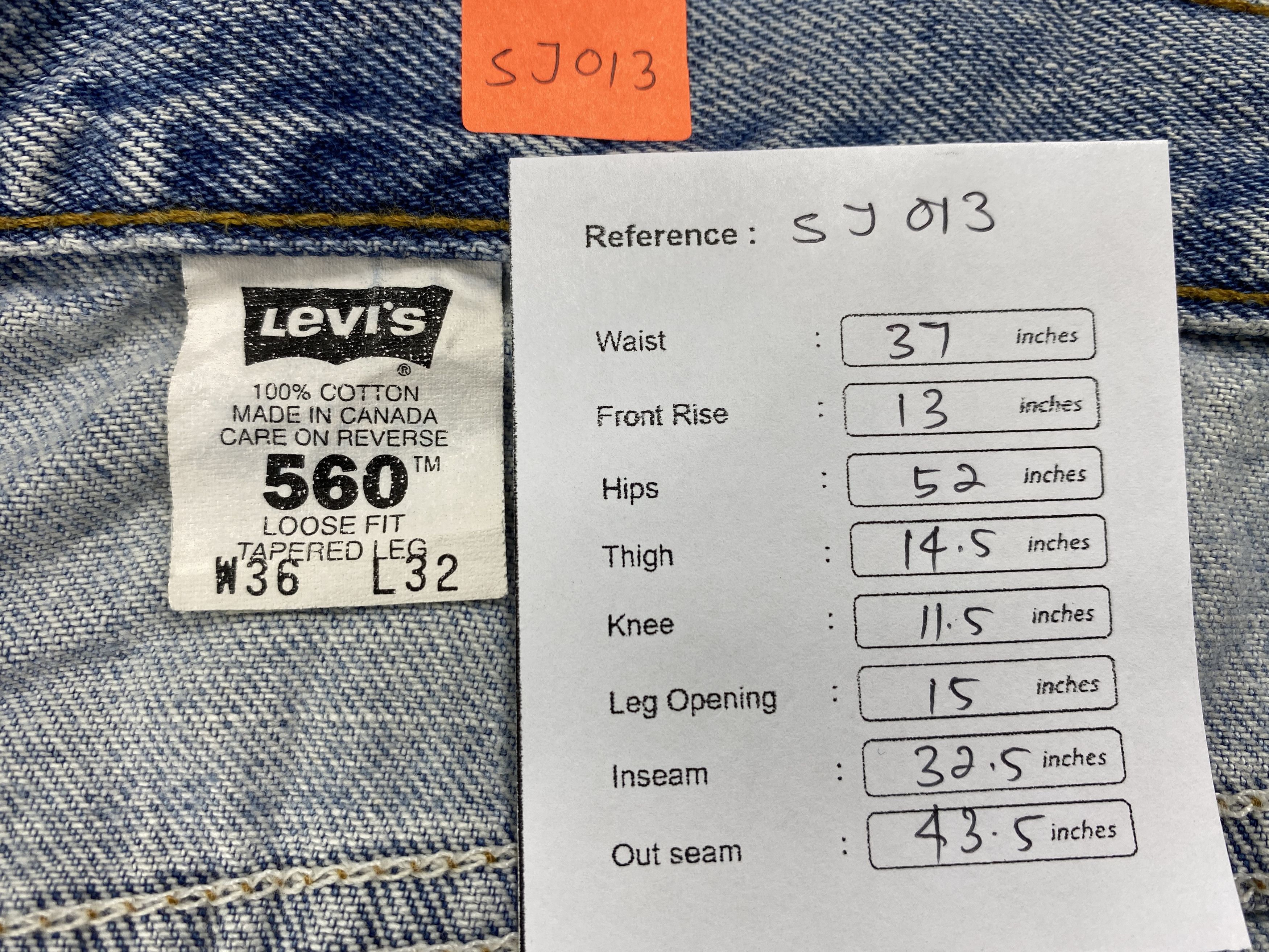 Levi's Mid Blue Vintage Levi's 560 Jeans 37x32.5 Denim -SJ013 Size US 37 - 8 Thumbnail