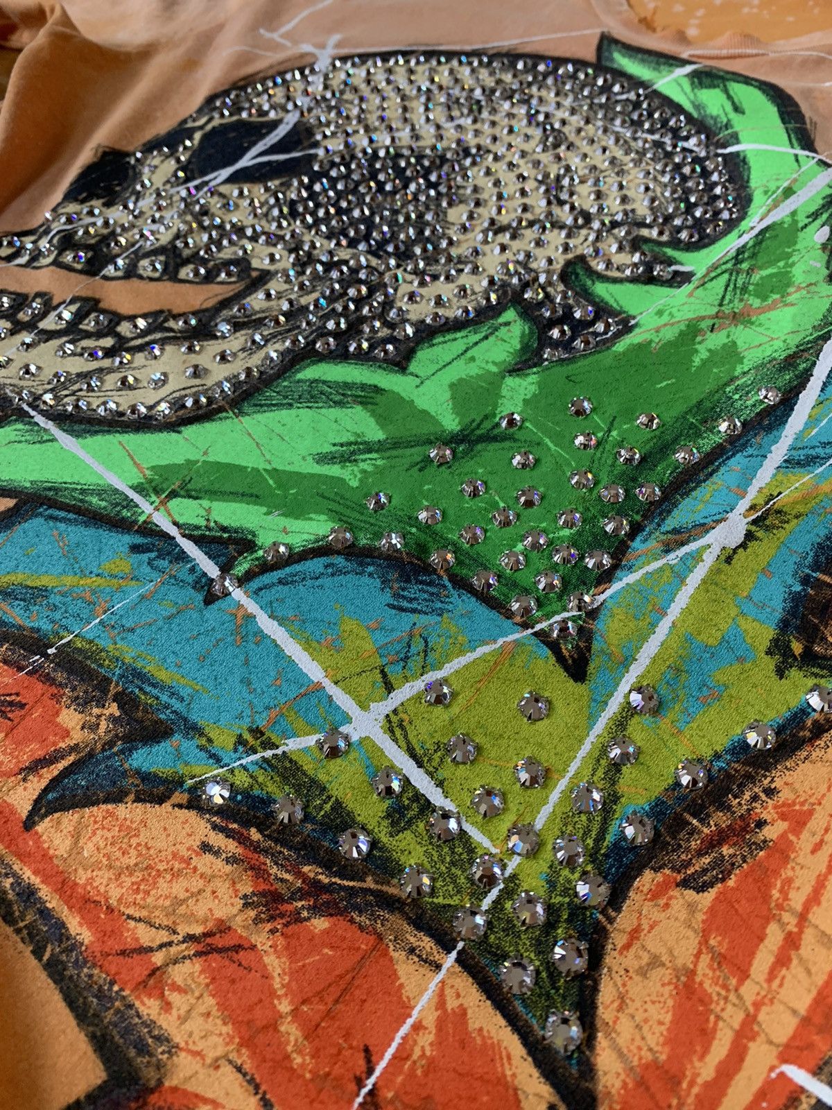 DOMREBEL New €550 Swarovski crystal embellished hand painted tshirt Size US M / EU 48-50 / 2 - 5 Thumbnail