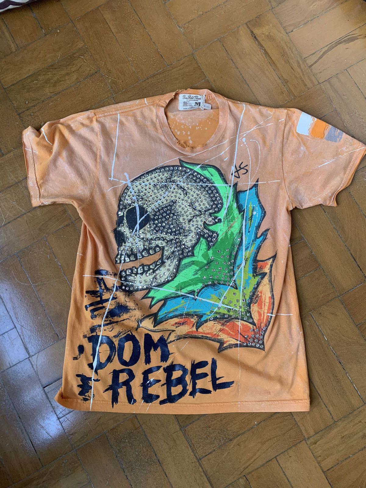 DOMREBEL New €550 Swarovski crystal embellished hand painted tshirt Size US M / EU 48-50 / 2 - 1 Thumbnail