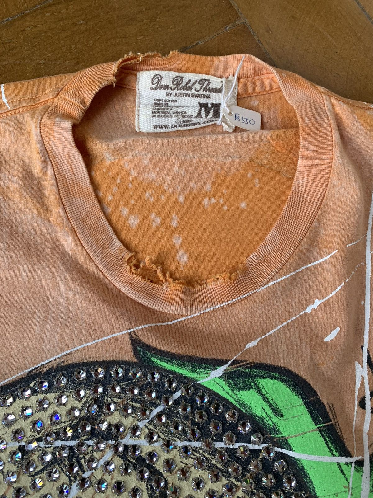 DOMREBEL New €550 Swarovski crystal embellished hand painted tshirt Size US M / EU 48-50 / 2 - 9 Thumbnail