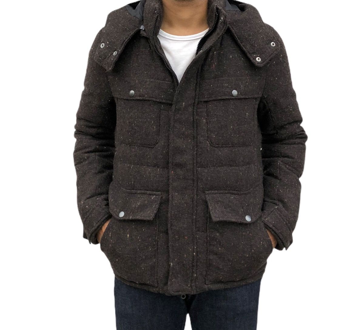 Boycott Boycott Fill Down Feather Wool Hooded Puffer Jacket Size US M / EU 48-50 / 2 - 13 Thumbnail