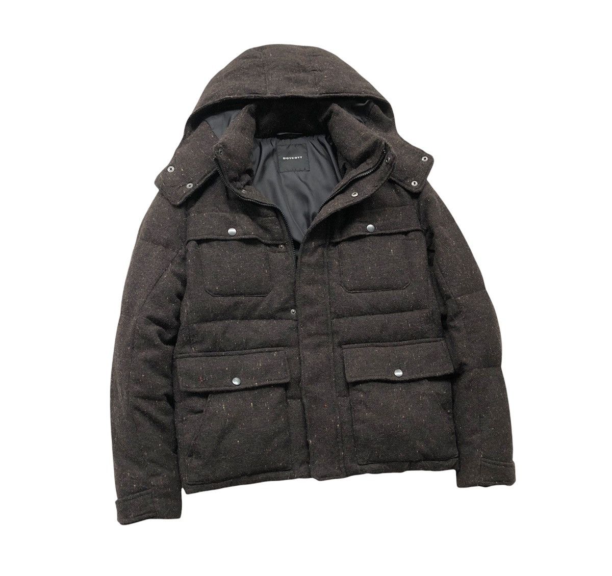Boycott Boycott Fill Down Feather Wool Hooded Puffer Jacket Size US M / EU 48-50 / 2 - 2 Thumbnail