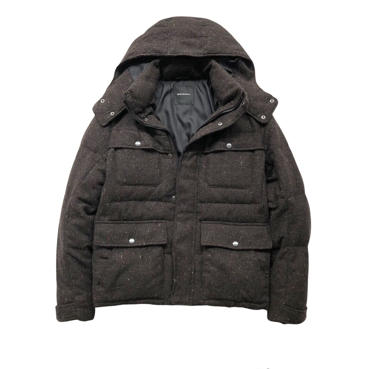 Boycott Boycott Fill Down Feather Wool Hooded Puffer Jacket Size US M / EU 48-50 / 2 - 1 Thumbnail