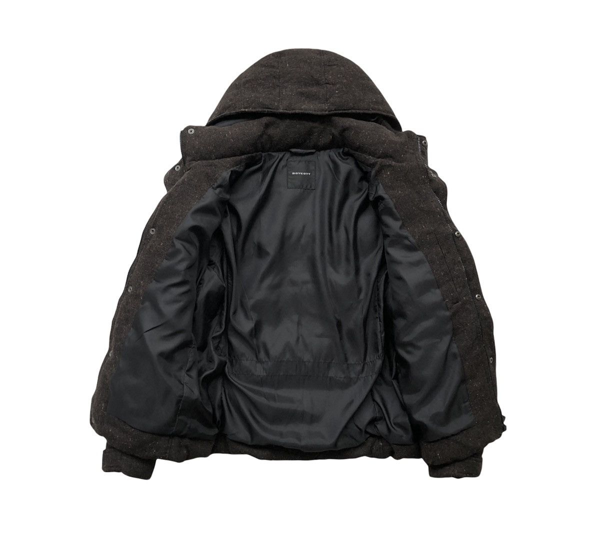 Boycott Boycott Fill Down Feather Wool Hooded Puffer Jacket Size US M / EU 48-50 / 2 - 7 Thumbnail