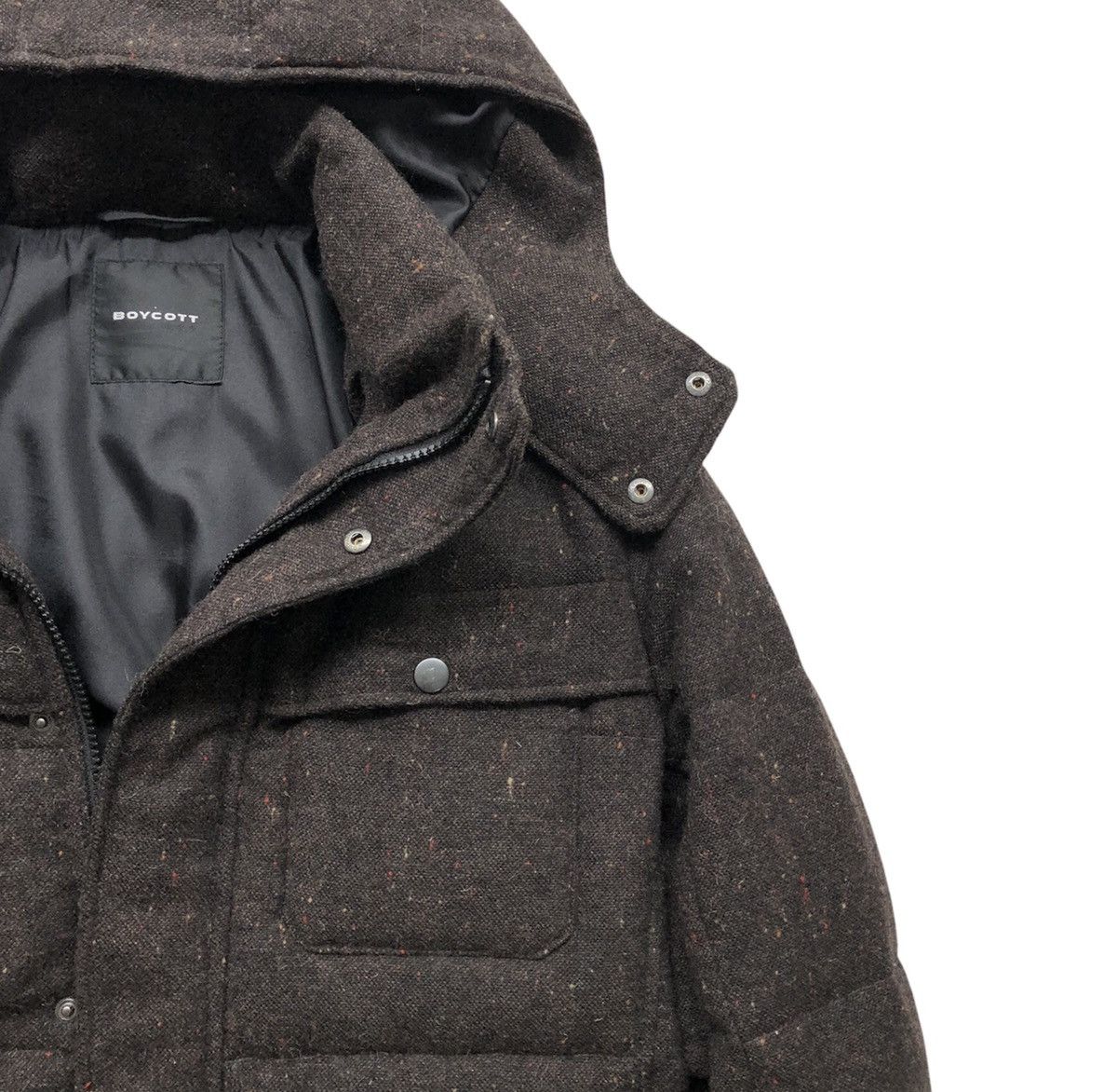 Boycott Boycott Fill Down Feather Wool Hooded Puffer Jacket Size US M / EU 48-50 / 2 - 4 Thumbnail