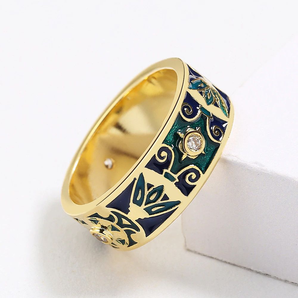 Jewelry Handmade Enamel Dripping Bohemian Ring Size ONE SIZE - 1 Thumbnail