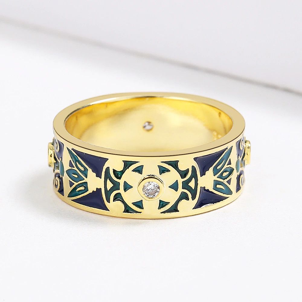 Jewelry Handmade Enamel Dripping Bohemian Ring Size ONE SIZE - 2 Thumbnail