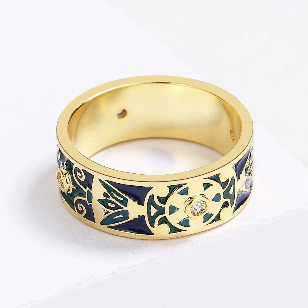Jewelry Handmade Enamel Dripping Bohemian Ring Size ONE SIZE - 4 Thumbnail