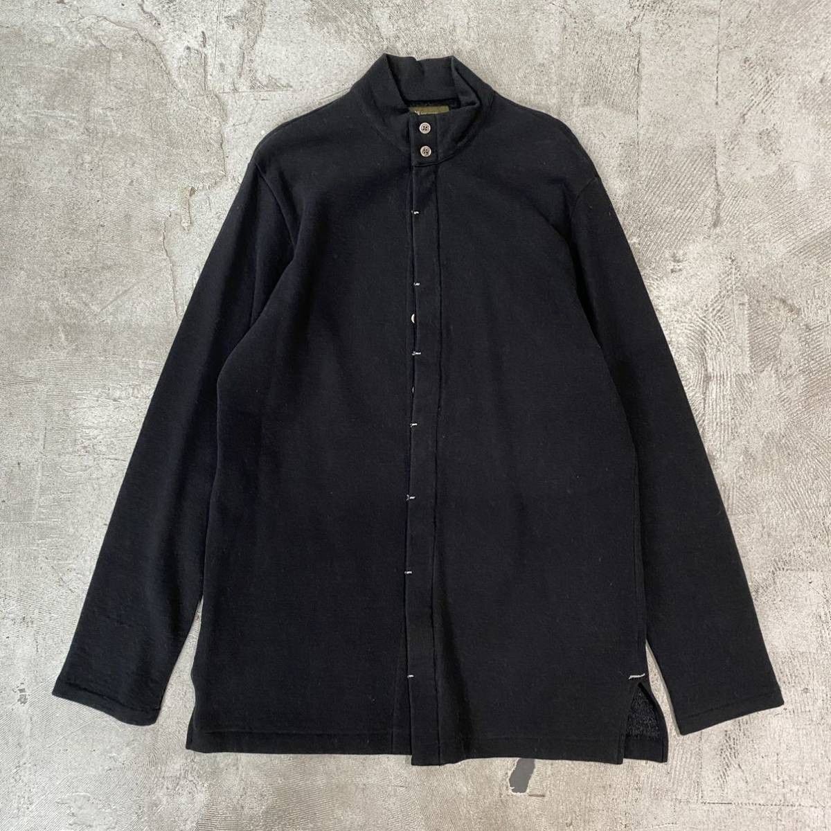 image of Yohji Yamamoto x YS For Men 00Aw Y's For Men Contrast Stitch Button Jacket/shirt in Black (Size Lar