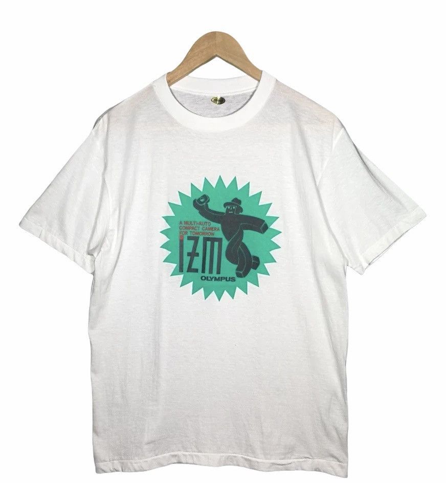 image of Vintage Olimpia Camera Promo Tshirt in White, Men's (Size Medium)