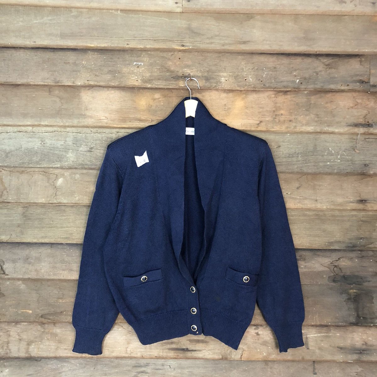 Japanese Brand × Other Sun Create japan vintage knitwear Dark Blue Cardigan #361B Size L / US 10 / IT 46 - 1 Thumbnail